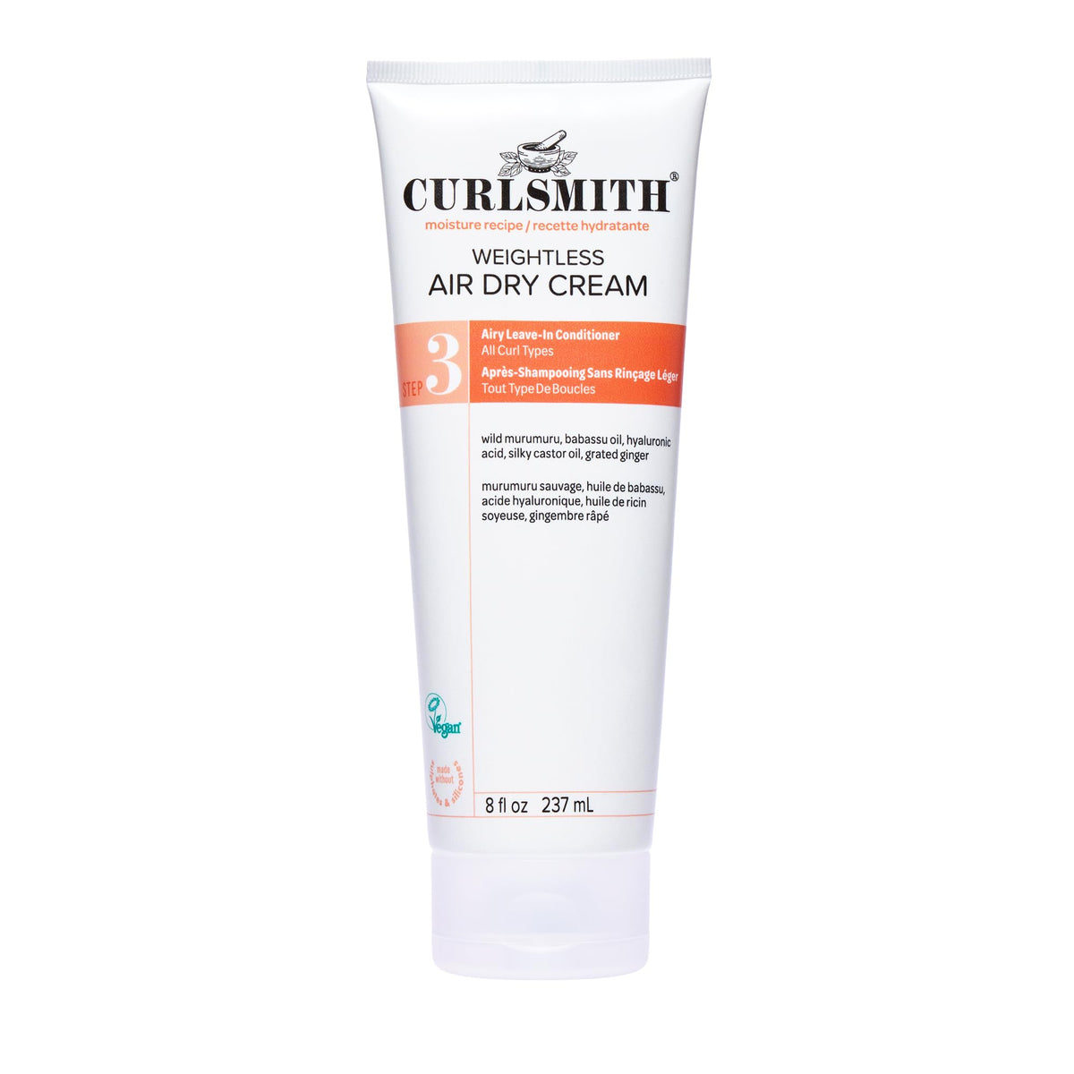 CURLSMITH front packaging showing lightweight leave-in benefits