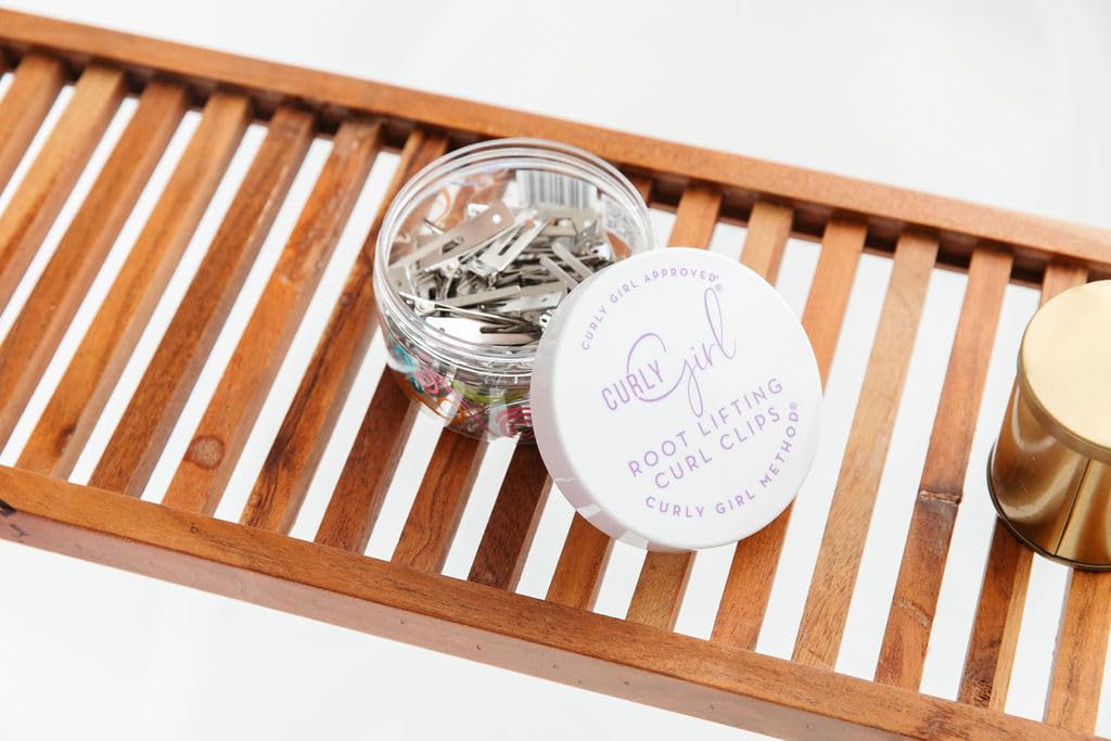 Curly Girl packaging open displaying all 50 clips ready for styling sessions