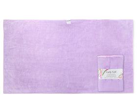 Curly Girl towel folded with size comparison for generous coverage benefit