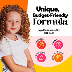 CurlyKids conditioner with open cap highlighting moisturizing action for kids