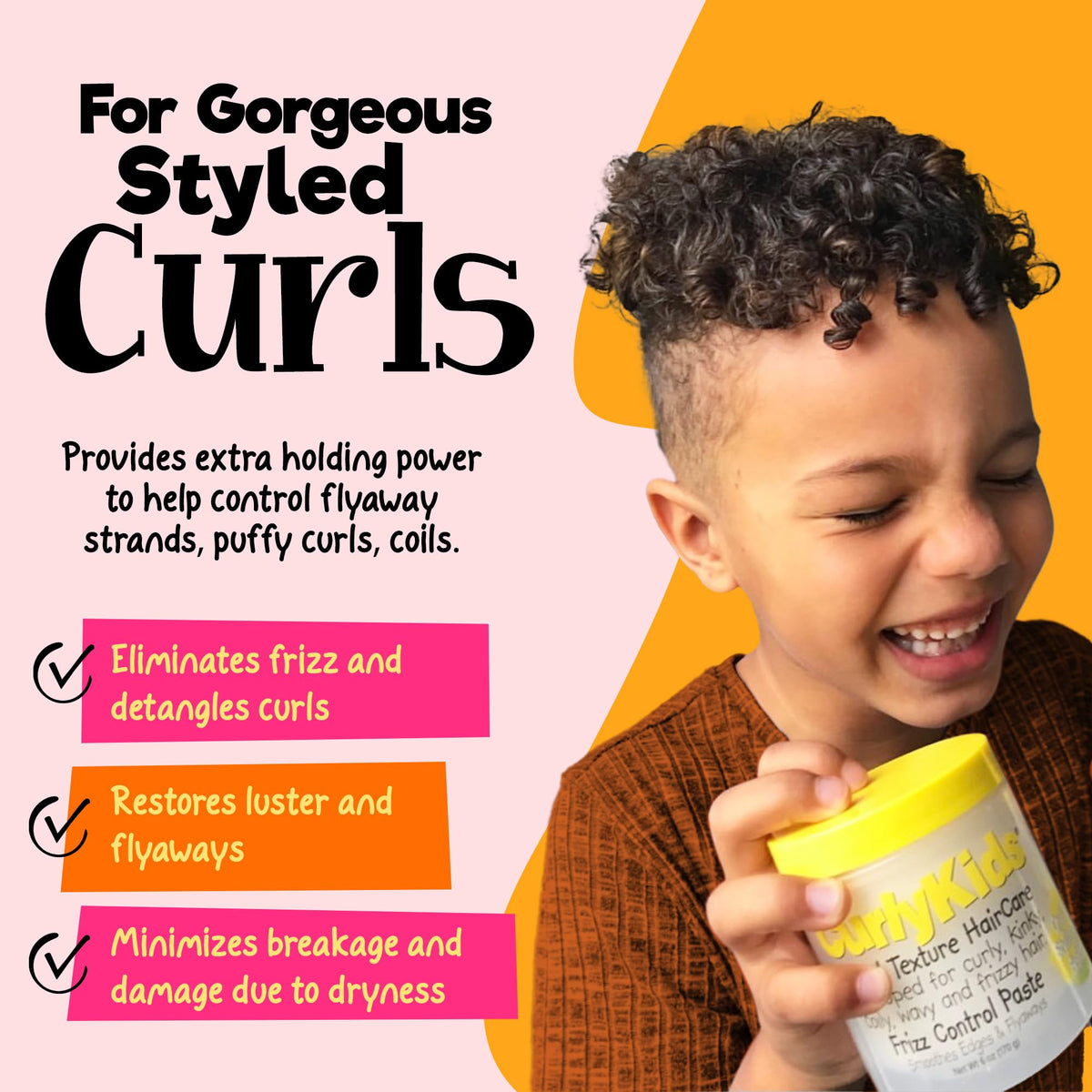 CurlyKids paste texture in open jar demonstrating smooth, spreadable consistency