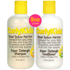 CurlyKids front packaging showing the shampoo and conditioner set for easy identification and hydration