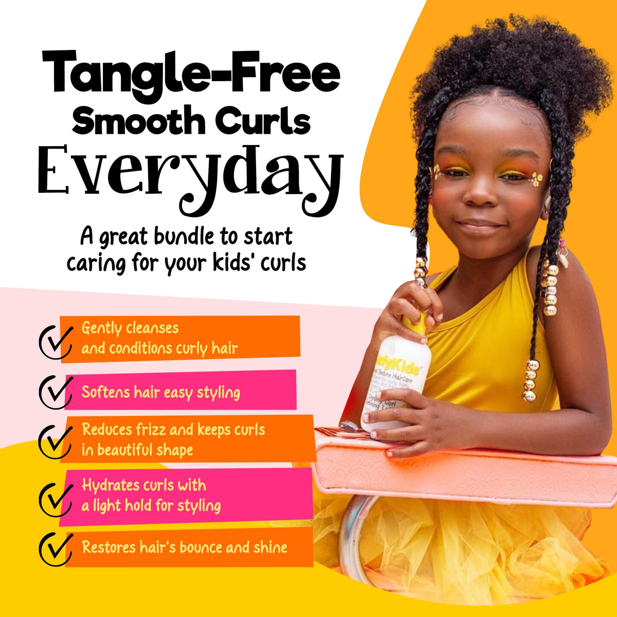CurlyKids gel and creme texture shot showing lightweight moisture and definition