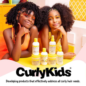 CurlyKids ingredient label close-up highlighting gentle formula and safe ingredients