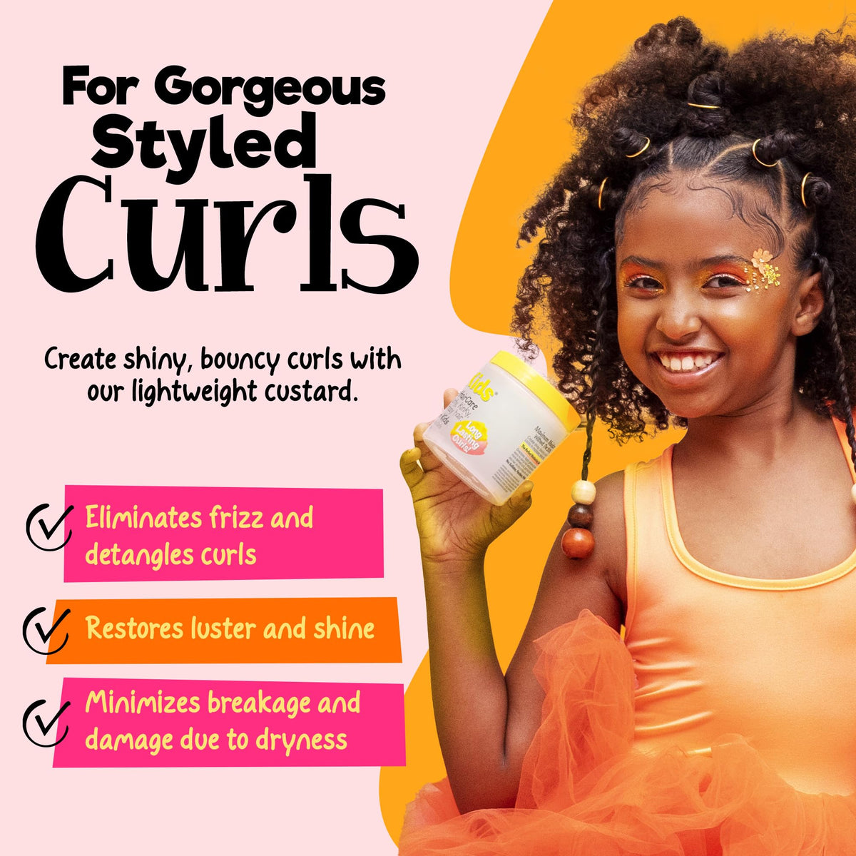 CurlyKids jar open close-up showing smooth custard texture and easy application