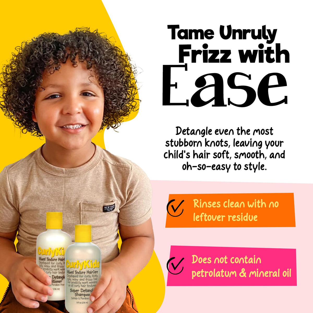 CurlyKids leave-in creme texture on hand providing lightweight hydration
