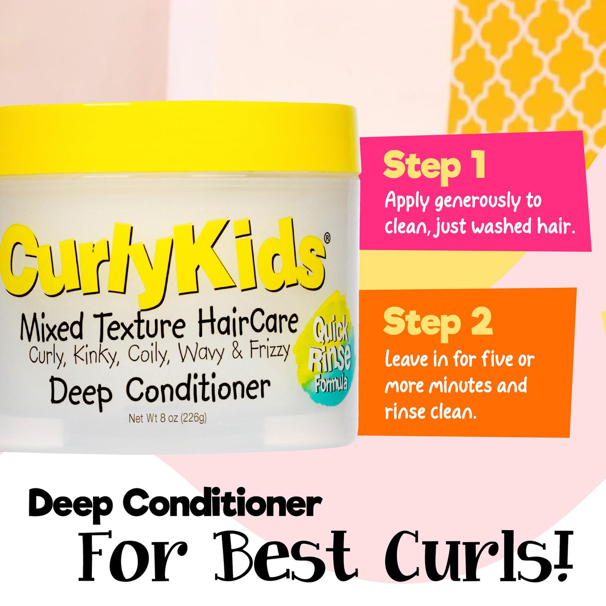 CurlyKids back label detail showing usage directions and ingredient notes