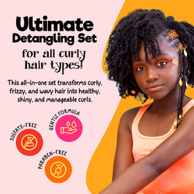 CurlyKids shampoo and conditioner pair highlighting gentle cleansing and softness