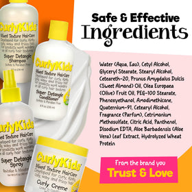 CurlyKids bottles beside ruler for size comparison and travel-friendly benefit