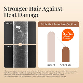 CURLYSHYLL applied to hair before and after for visible frizz control