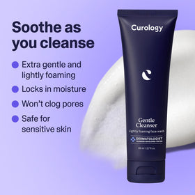 Curology gentle facial cleanser pump dispensed for easy everyday use