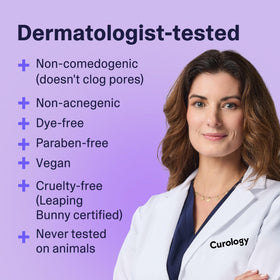 Curology cream in bathroom routine demonstrating easy application benefit