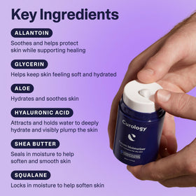 Curology shea butter ingredient display highlighting nourishing emollient