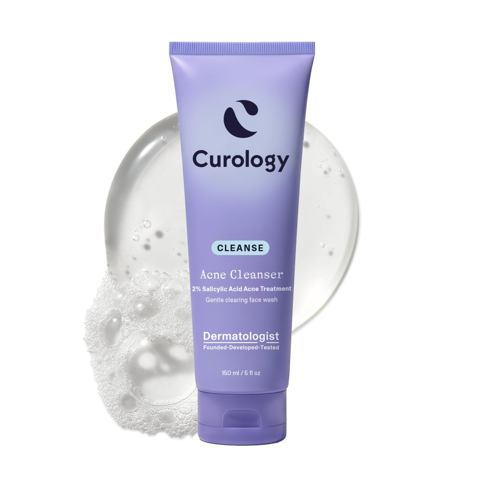Curology face wash front packaging showing clean label and benefit