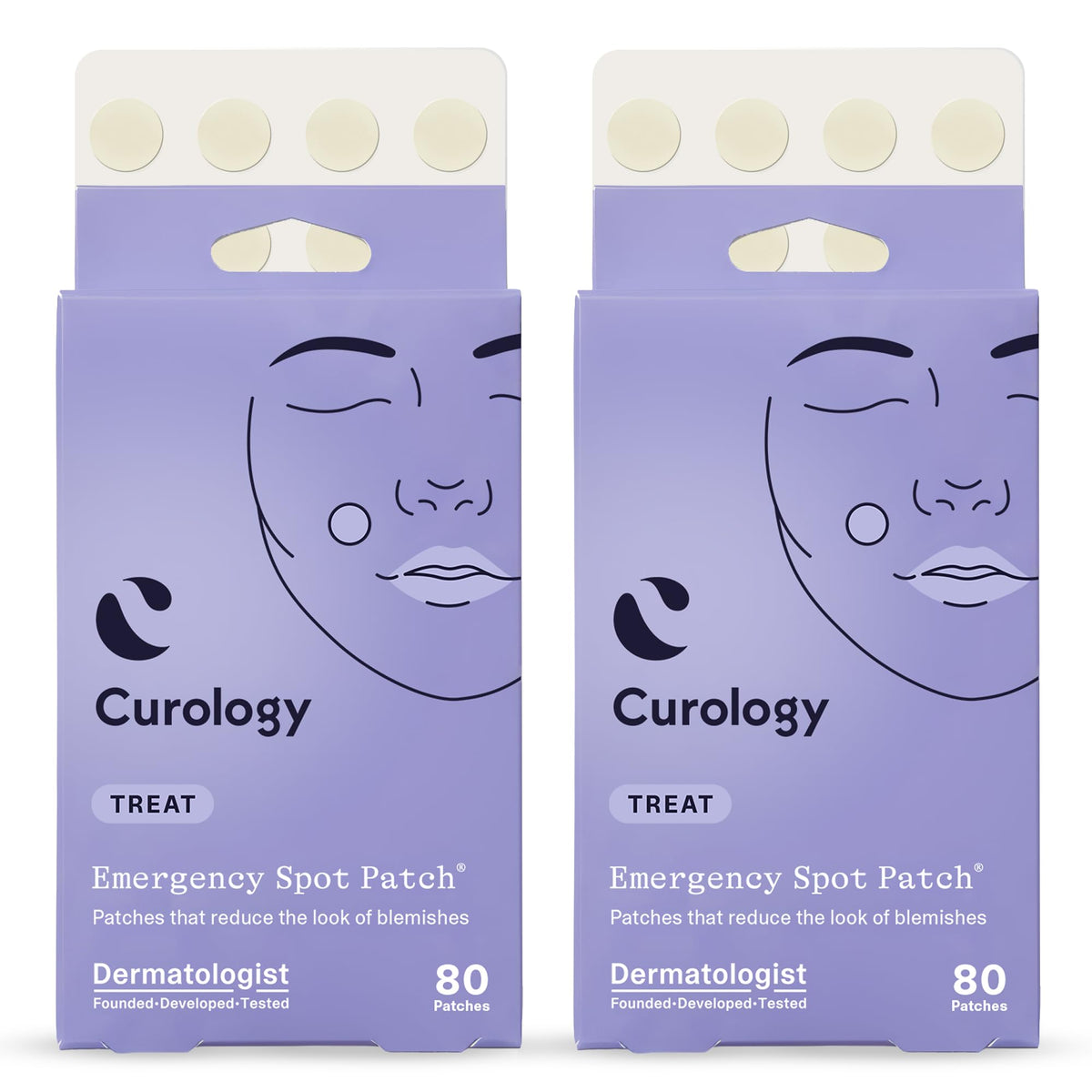Curology front tub and visible patches showing convenient supply