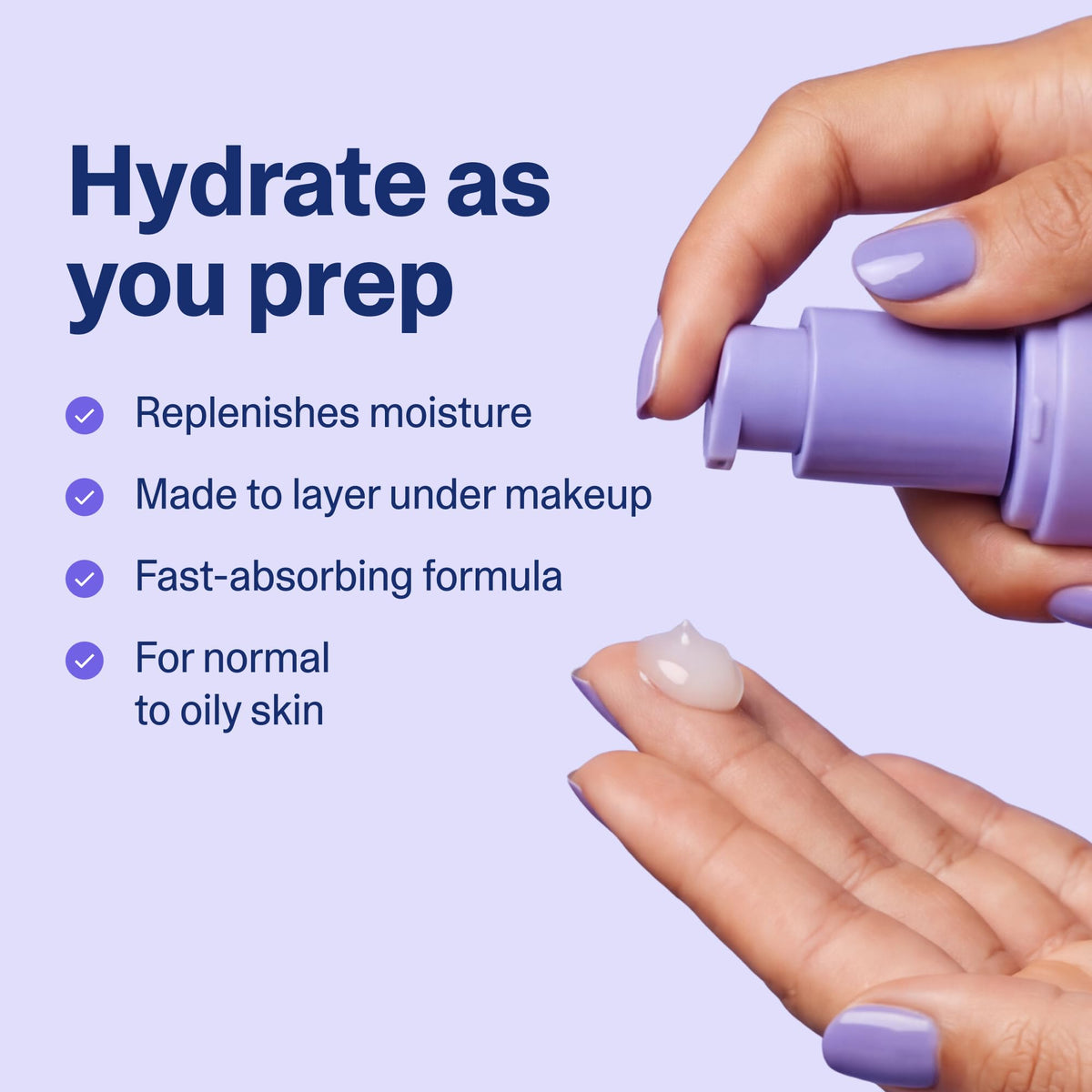 Curology gel on hand being blended to show quick absorption benefit