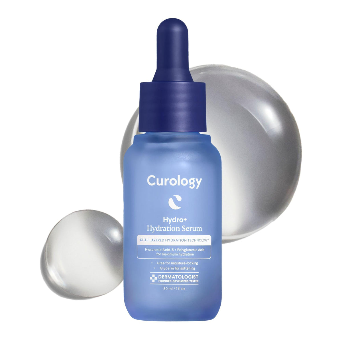 Curology front bottle view showing clean packaging and size benefit