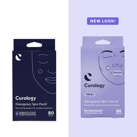 Curology packaging label view showing dermatologist-tested ingredient benefits