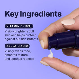 Curology serum dispensed on hand demonstrating easy application and layering