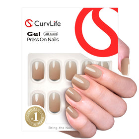 CurvLife close-up of nail surface highlighting glossy gel finish and smooth texture