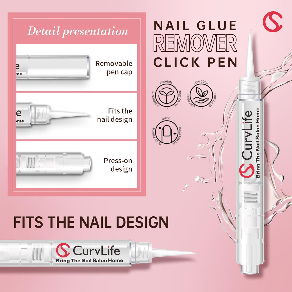 CurvLife click&remove pen detail with precision tip for targeted dissolving