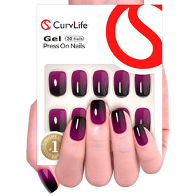 Curvlife close-up gel texture highlighting handmade finish and salon-like durability benefit