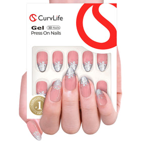 CurvLife close-up glitter detail highlighting sparkling accents and salon finish