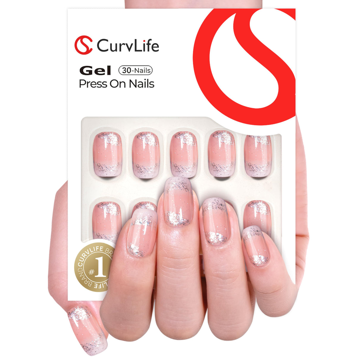 CurvLife close-up of nail texture and polish finish for durable shine