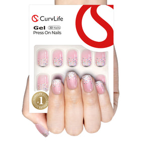 CurvLife close-up of shining French tip detail for salon finish