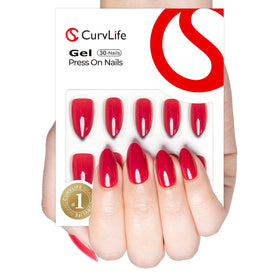CurvLife close-up of glossy gel finish highlighting chip-resistant shine