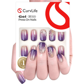 CurvLife close-up of hand-painted gel design highlighting durable 9H scratch-resistant finish