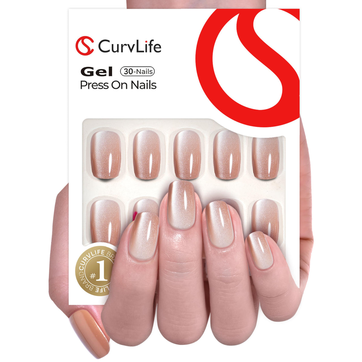 CurvLife close-up of quicksand cat-eye detail showing shimmer benefit: salon-depth color