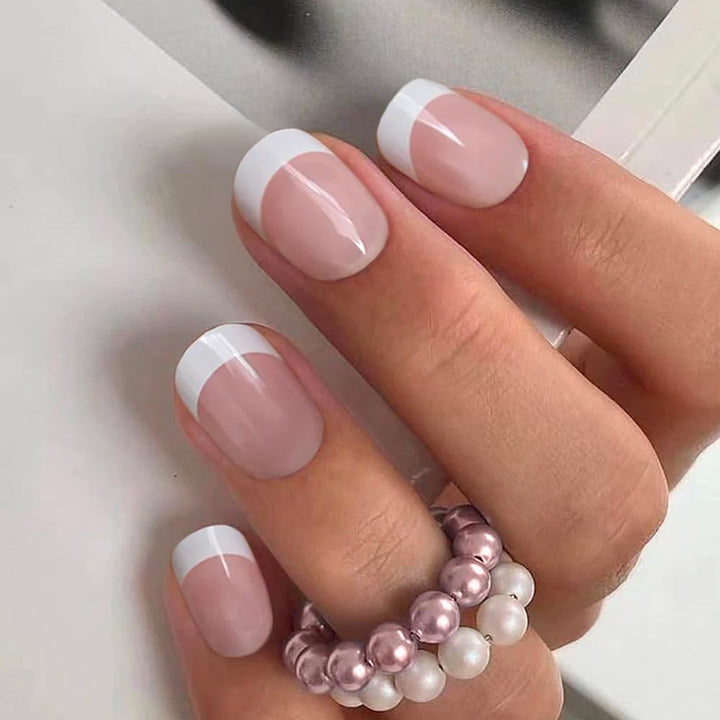 CurvLife front packaging showing apricot French nails and benefits of glossy finish