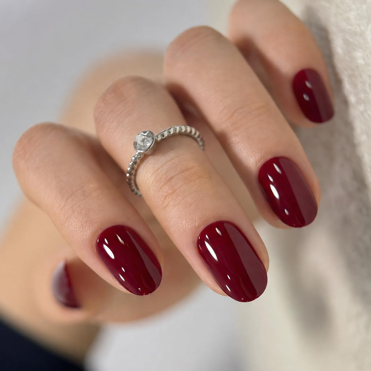 CurvLife front packaging showing classic red press on nails and storage box for easy access
