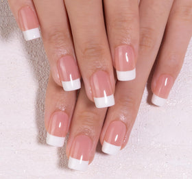 CurvLife front packaging showing French tip set and included accessories for convenience