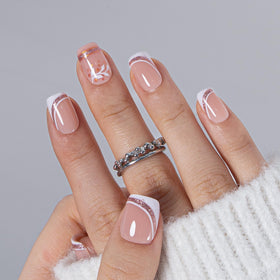 CurvLife front packaging showing gold floral French tips and kit contents benefit quick setup