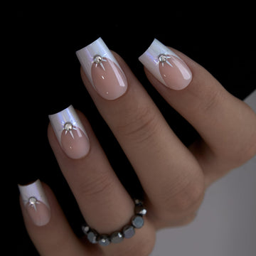 CurvLife front packaging showing pearl French rhinestone design and premium look