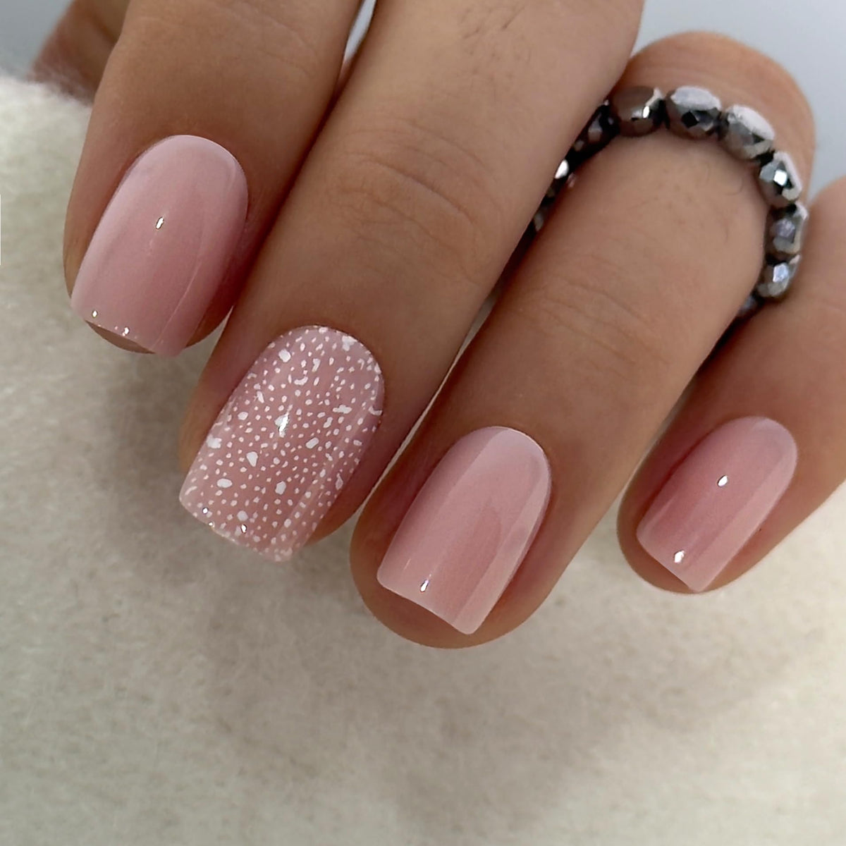 CurvLife front view of pink snowflake nail set showing full packaging and included kit