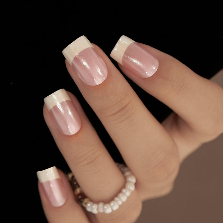 CurvLife front packaging showing square French press-on nails and quick salon finish