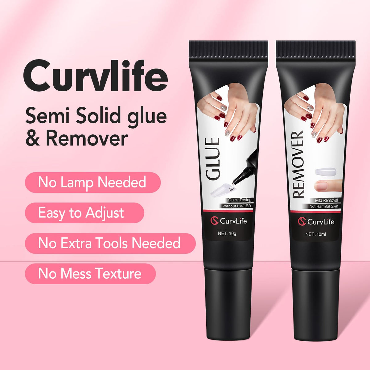 CurvLife glue texture close-up illustrating drip-resistant gel control