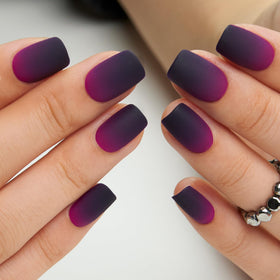 CurvLife on hand model displaying short square nails for a natural look