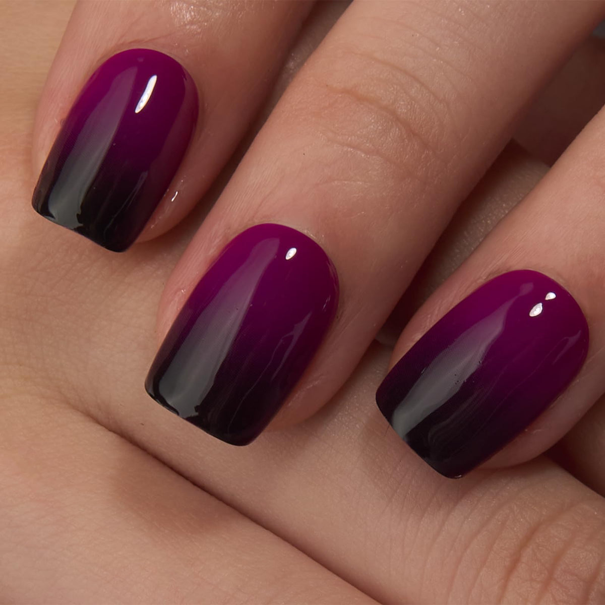 Curvlife hand wearing nails during application demonstrating easy use and natural look benefit
