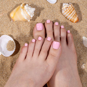 CurvLife toenails worn with sandals demonstrating comfortable wearable fit
