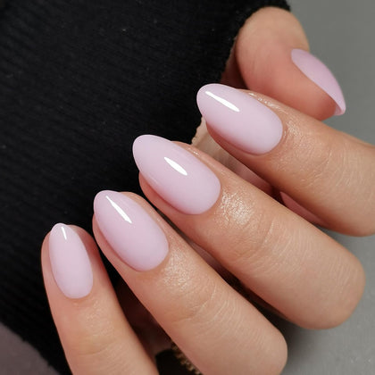 CurvLife front packaging showing light purple almond nails and salon finish