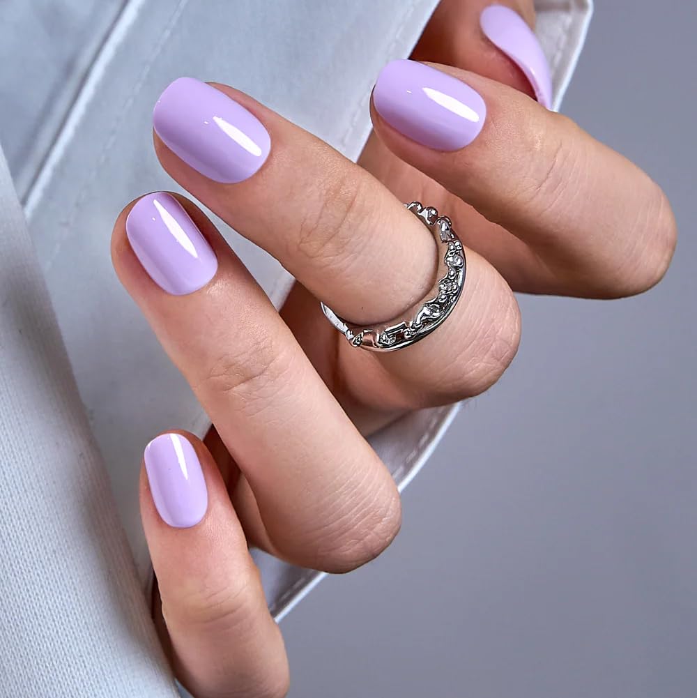 CurvLife front packaging showing lilac mist nails and kit contents for easy at-home manicures