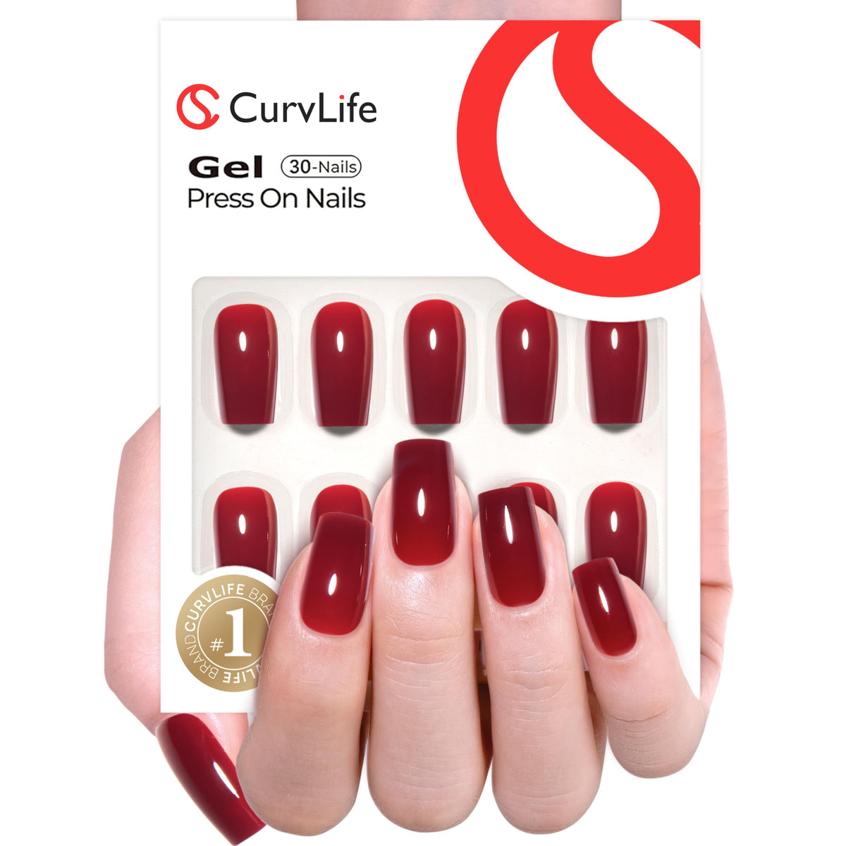 CurvLife soft gel texture close-up showing glossy finish and durable polish benefit