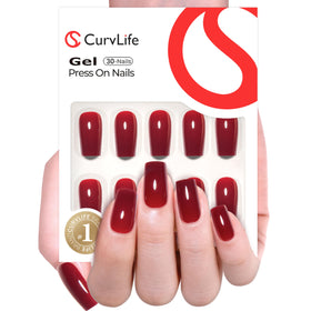 CurvLife soft gel texture close-up showing glossy finish and durable polish benefit