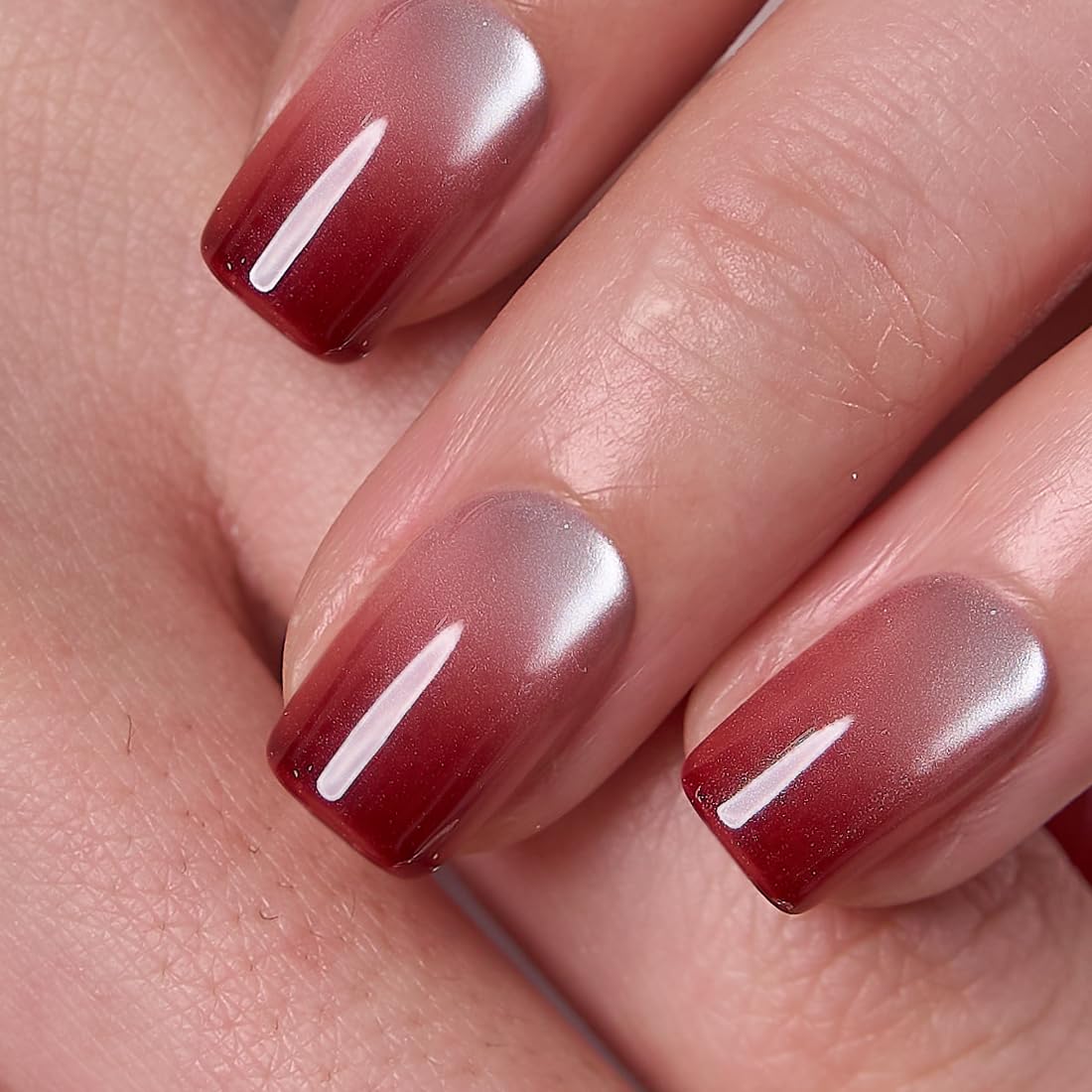 CurvLife close-up of Champagne Dusk nail gloss highlighting salon shine