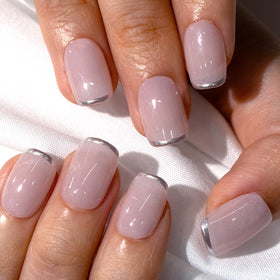 Model wearing CurvLife nails to show finished look and instant elegance benefit
