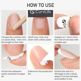 CurvLife tabs next to a finger for clear size and fit reference